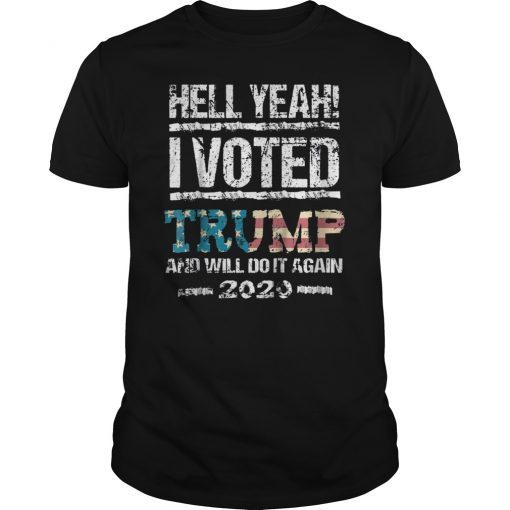 Trump 2020 Shirt I Voted Trump Flag Tee MAGA Shirt