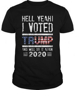 Trump 2020 Shirt I Voted Trump Flag Tee MAGA Shirt