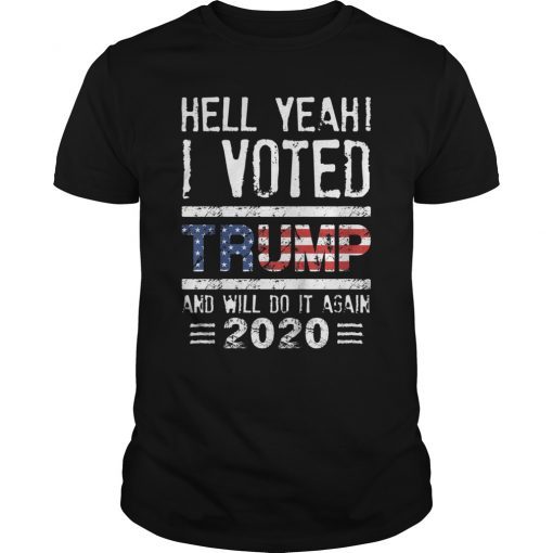 Trump 2020 Shirt I Voted Trump Flag Tee MAGA Shirt