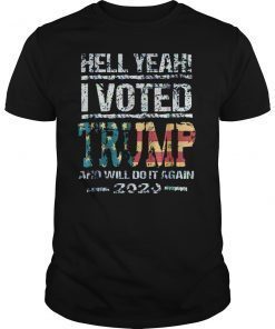 Trump 2020 Shirt I Voted Trump Flag Tee MAGA Shirt