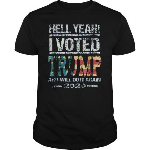 Trump 2020 Shirt I Voted Trump Flag Tee MAGA Shirt