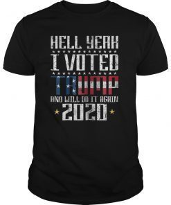 Trump 2020 T-Shirt I Voted Trump Flag MAGA Shirt