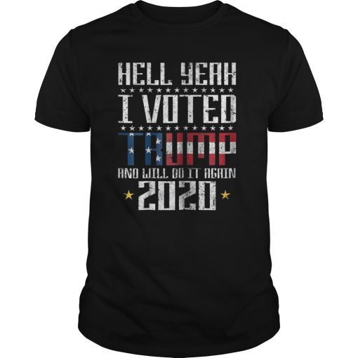 Trump 2020 T-Shirt I Voted Trump Flag MAGA Shirt