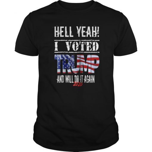 Trump 2020 T-shirt i Voted Trump MAGA Shirt Flag Tee