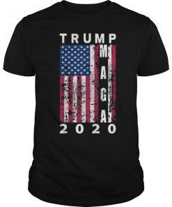 Trump MAGA 2020 Vintage American Flag T-Shirt