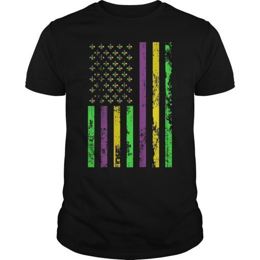 US Mardi Gras Flag Celebration Shirt