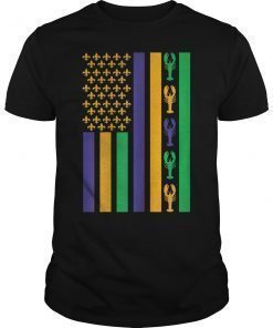 US Mardi Gras Flag TShirts Crayfish Mardi Gras Shirt