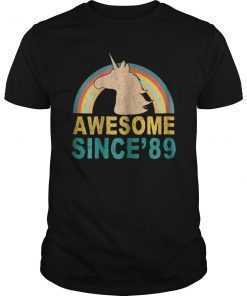 Unicorn 30th Birthday Gift Rainbow 1989 30 Years Old T Shirt