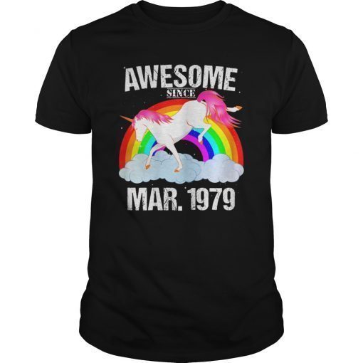 Unicorn 40th Awesome Since March 1979 T Shirt