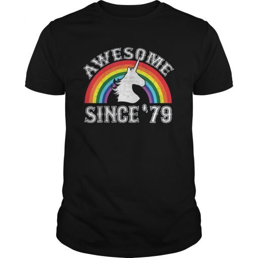 Unicorn Rainbow 40th Awesome since 1979 shirt