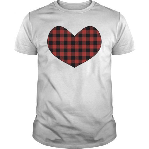 Valentine's Day Buffalo Plaid Heart Funny Shirt