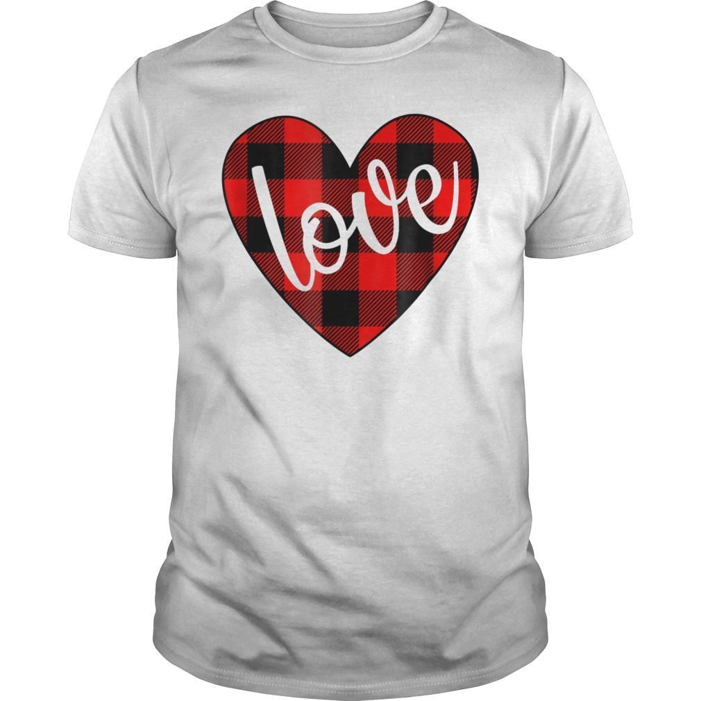 Valentines Day Buffalo Plaid Heart Love Shirt Hoodie Tank Top Quotes