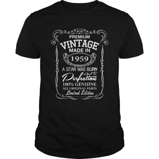 Vintage 1959 60th Birthday All Original Parts Gift T-Shirt