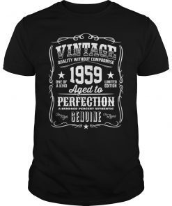 Vintage 1959 Aged to Perfection White Print Shirt