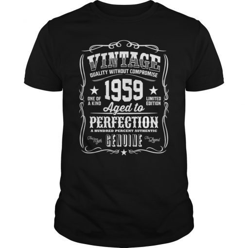 Vintage 1959 Aged to Perfection White Print Shirt