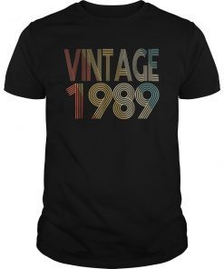 Vintage 1989 30th Birthday Gift Idea 30 Year Old Tshirt