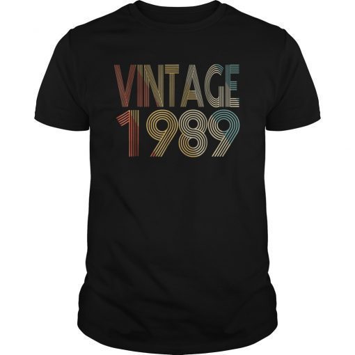 Vintage 1989 30th Birthday Gift Idea 30 Year Old Tshirt