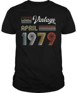 Vintage April 1979 40th Retro 80s Style T-Shirt