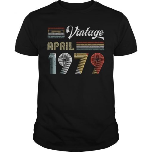 Vintage April 1979 40th Retro 80s Style T-Shirt