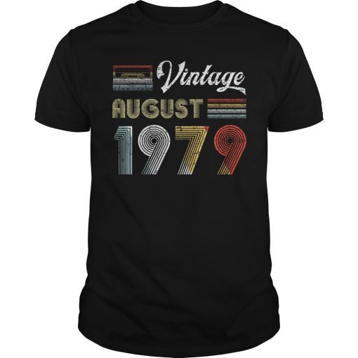 Vintage August 1979 40th Retro 80s Style T-Shirt