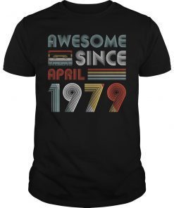 Vintage Awesome Since April 1979 40th T-Shirt