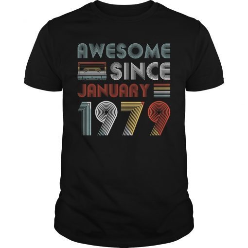 Vintage Awesome Since January 1979 40th T-Shirt