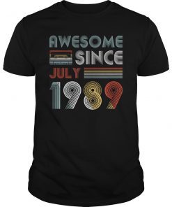 Vintage Awesome Since July 1989 30th Birthday T-Shirt