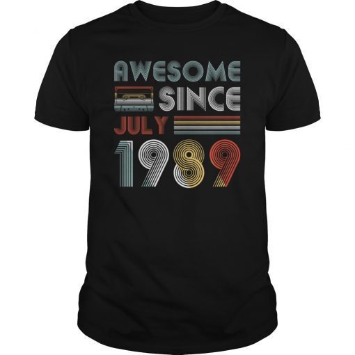 Vintage Awesome Since July 1989 30th Birthday T-Shirt