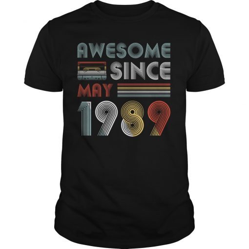 Vintage Awesome Since May 1989 30th Birthday T-Shirt