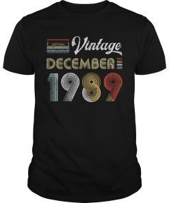 Vintage December 1989 30th Retro Style T-Shirt