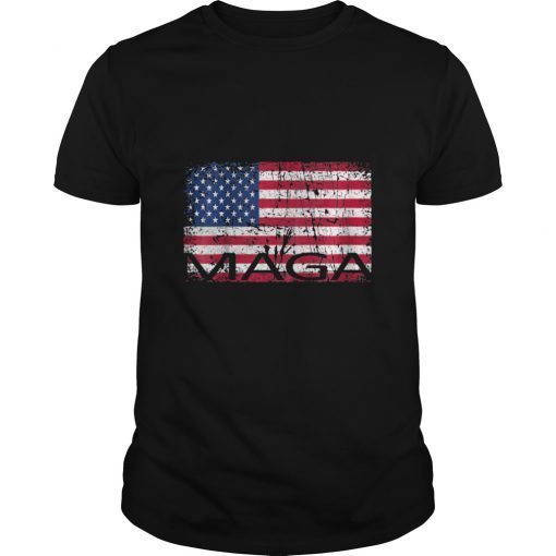 Vintage Grunge MAGA Flag Shirt