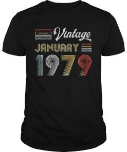 Vintage January 1979 40th Retro 80s Style T-Shirt