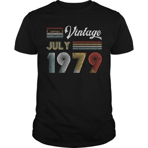 Vintage July 1979 40th Retro 80s Style T-Shirt