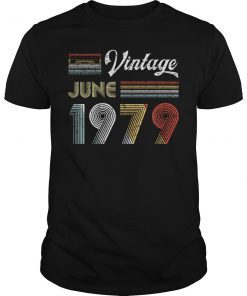 Vintage June 1979 40th Retro 80s Style T-Shirt