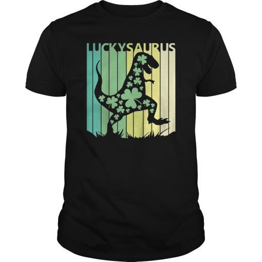 Vintage Luckysaurus St. Patrick's Day T-Rex T-Shirt Gift