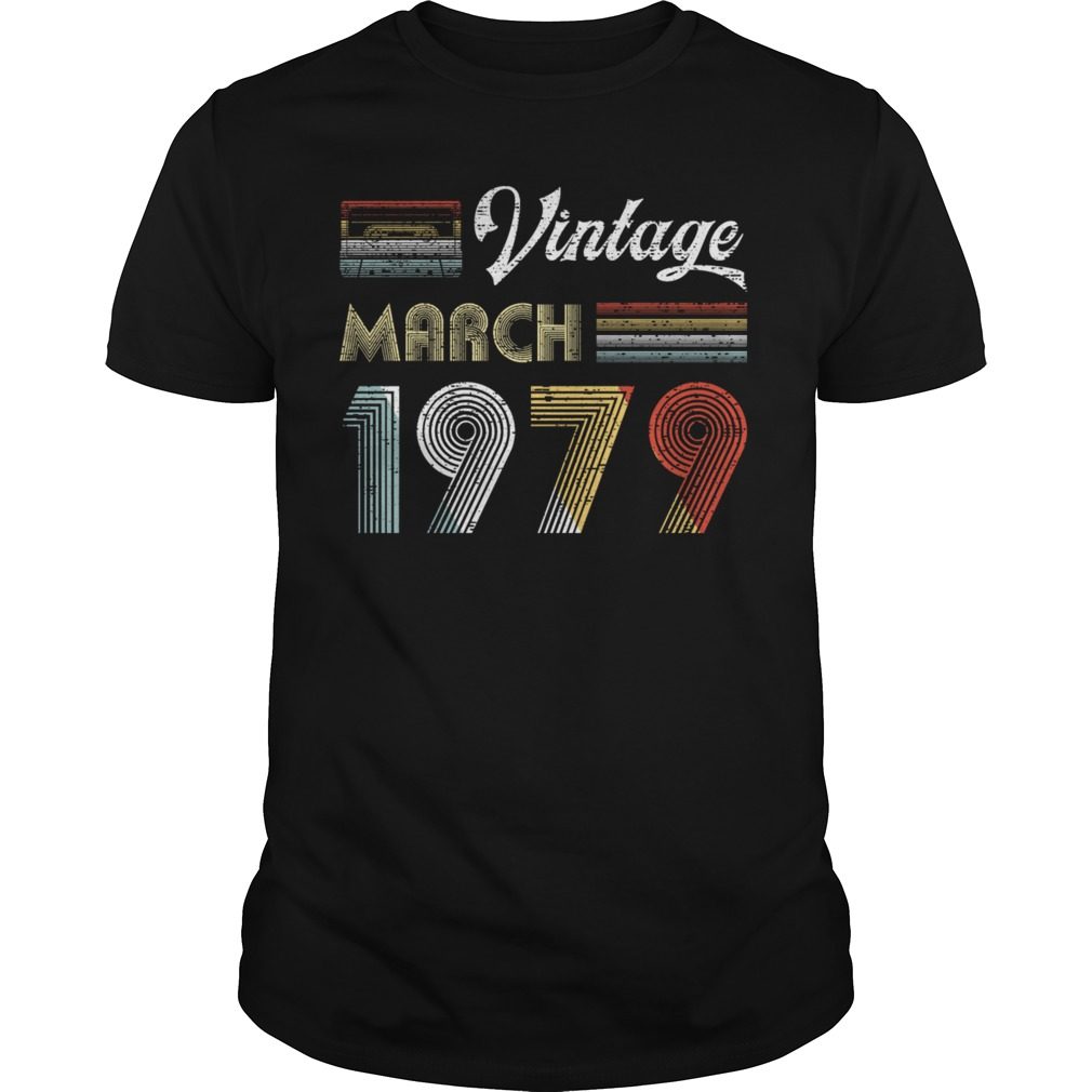 Vintage March 1979 40th Retro 80s Style T-Shirt