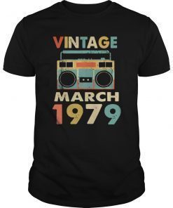 Vintage March 1979 Tshirt Retro 40th Gift