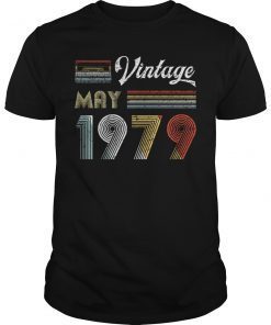 Vintage May 1979 40th Retro 80s Style T-Shirt