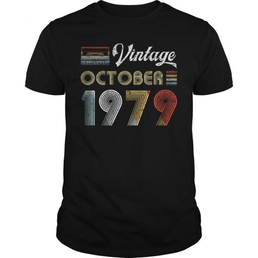 Vintage October 1979 40th Retro 80s Style T-Shirt