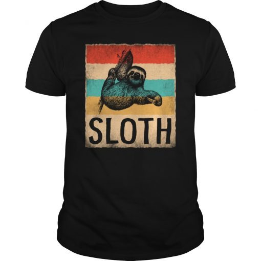 Vintage Retro Sloth T Shirt