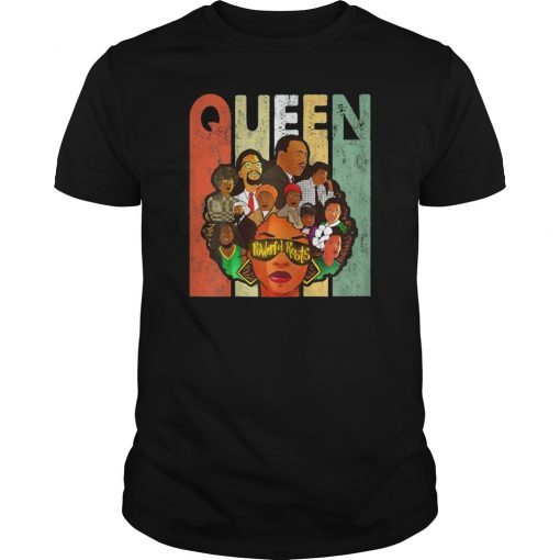 Womens Retro Powerful Roots Black History Month I Love My Roots