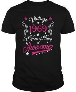 Womens Vintage 1969 50th gift 50 Years old Funny T-Shirt