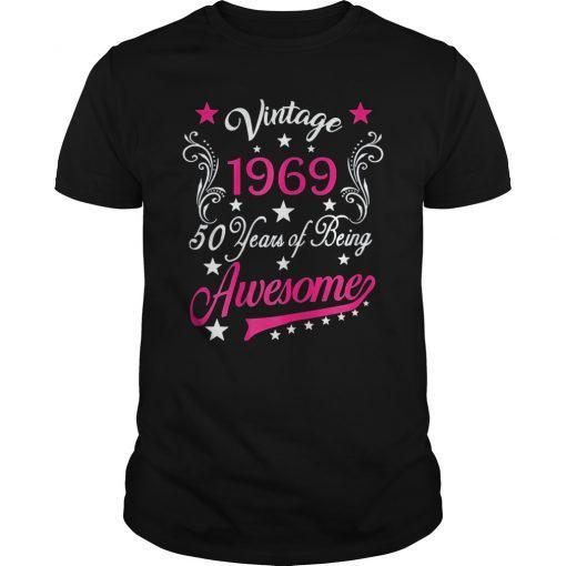 Womens Vintage 1969 50th gift 50 Years old Funny T-Shirt