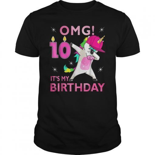 10th Bday Unicorn Dabbing OMG! It's My Bday 2009 Shirt