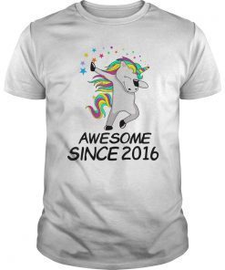 3rd Bday Unicorn Shirt Awesome Since 2016 3 Bday Gift