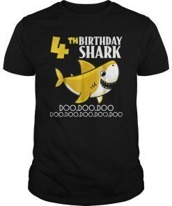 4th Bday Baby Shark Doo Doo Doo Gift T-Shirt