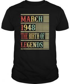 71st Gift March 1948 T Shirt- The Birth Of Legends