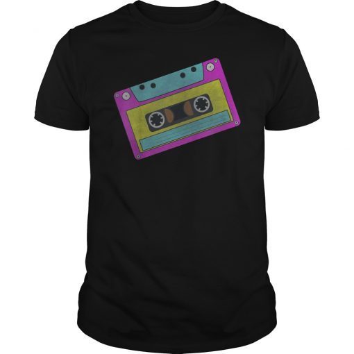 80s retro neon sign vintage cassette tape costume t-shirt