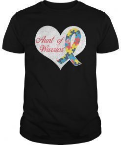 Aunt Of A Warrior Support Autism Awareness Shirt