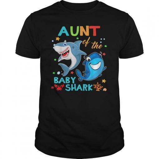 Aunt Of The Baby Shark Bday Aunt Shark Shirt